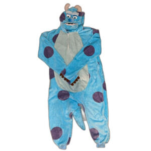 Monsters Inc Sulley Character Zip Pajamas Costume Hood Adult Size Small